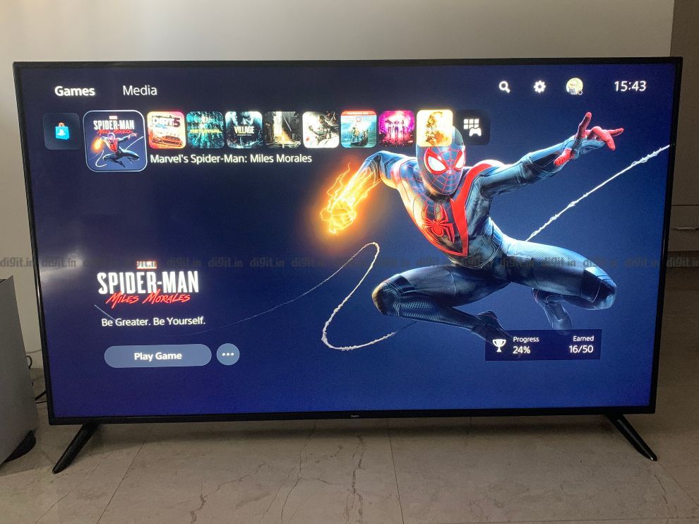 PS5 connected to the Redmi Smart TV X65. 