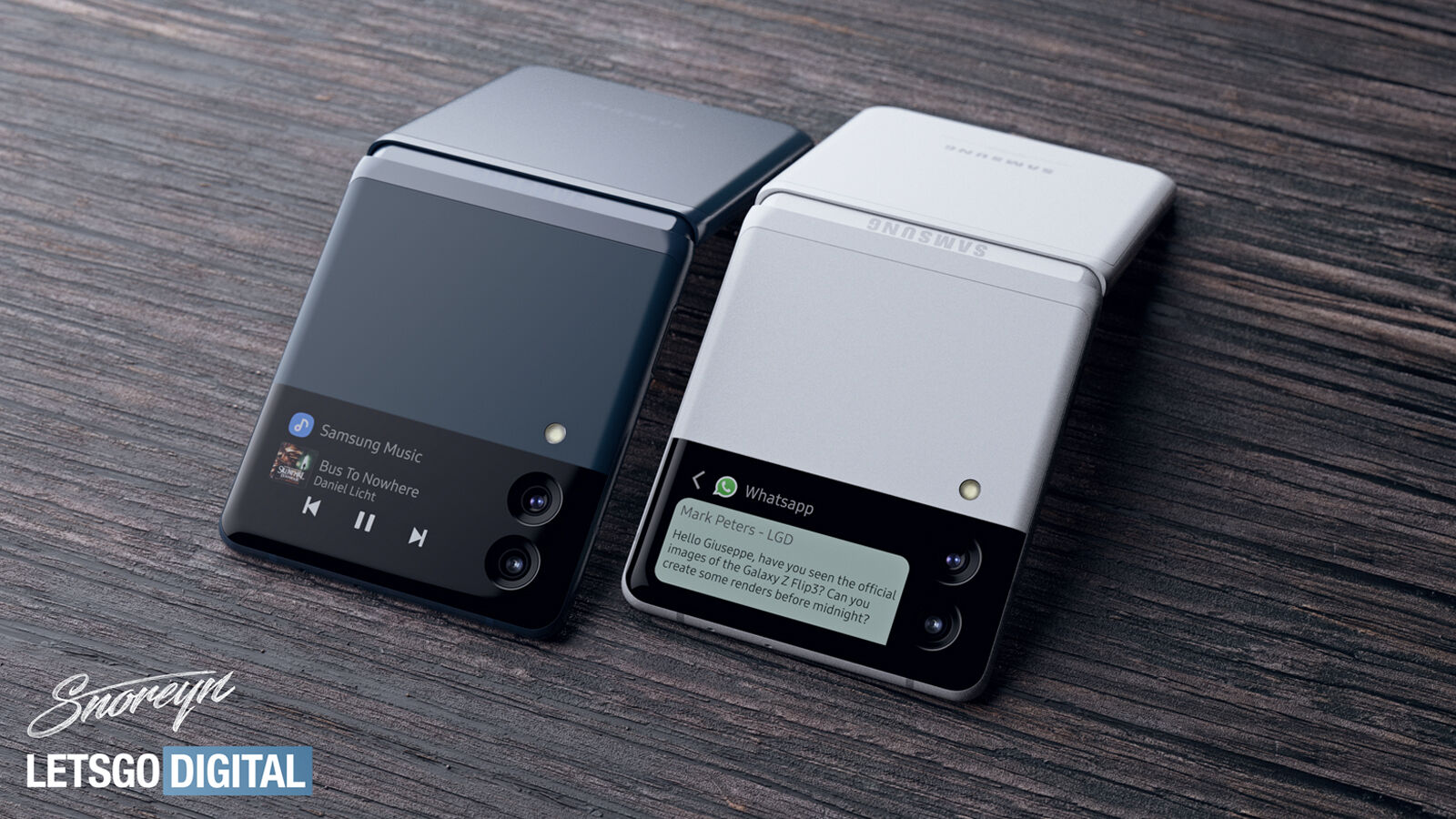 Samsung Galaxy Z Flip 3 renderizar respaldos |  Giuseppe Spinelli LetsGoDigital