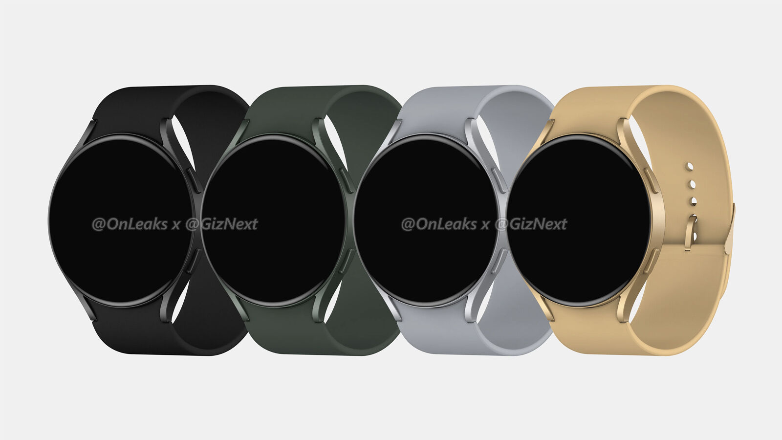 Samsung Galaxy Watch 4 Active renders filtrados |  Fuente: GizNext y OnLeaks