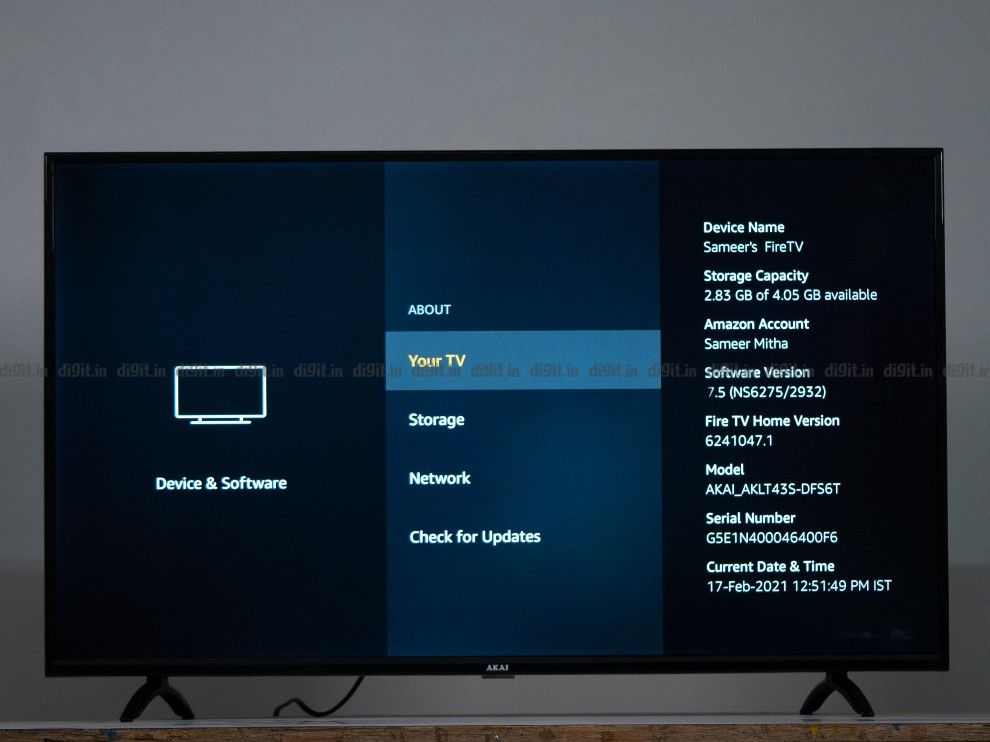 El Akai TV tiene un almacenamiento integrado de 8GB, de los cuales 4.05GB están disponibles para el usuario.
