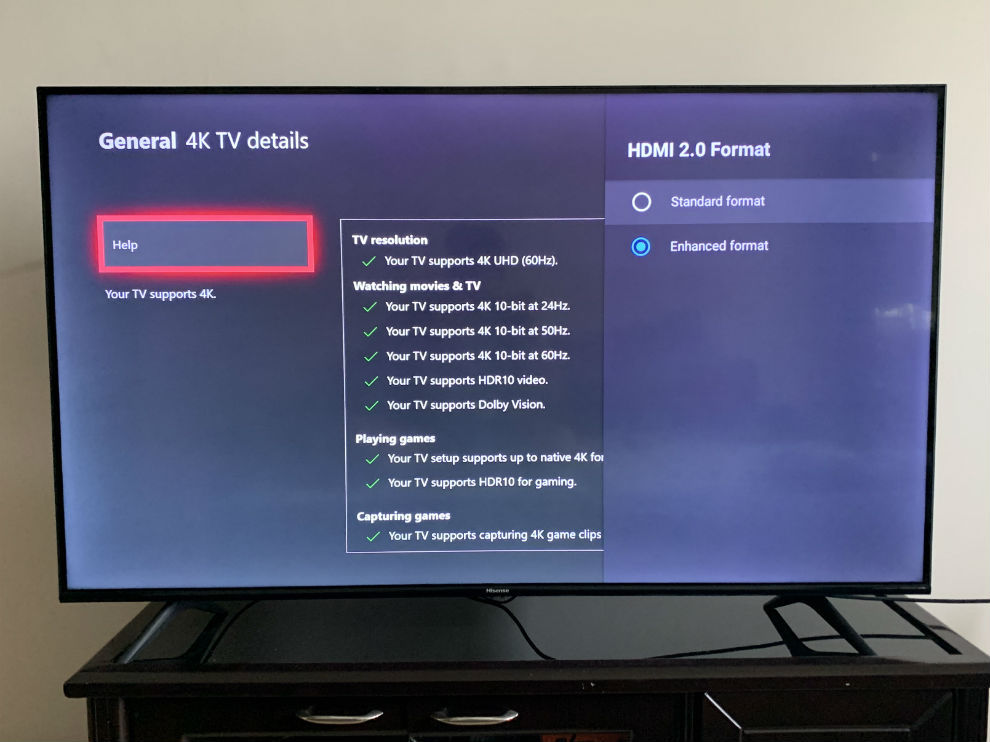 Configuración de HDMI 2.0 en el televisor Hisense 55A71F.