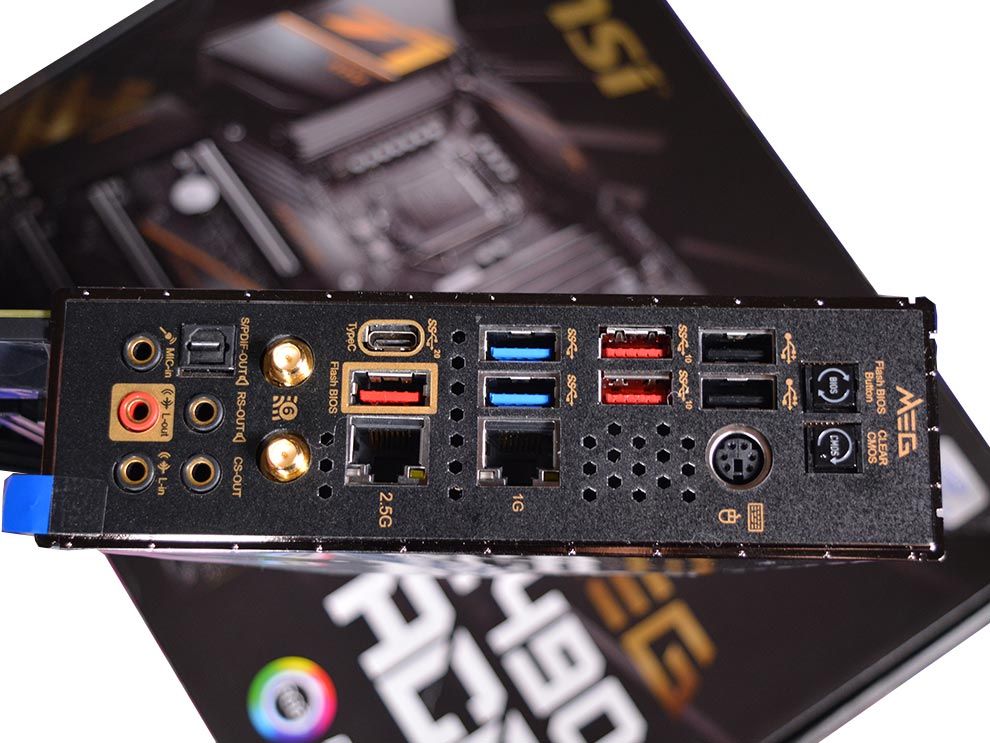 MSI MEG Z490 Ace Intel Comet Lake Motherboard Rear I/O