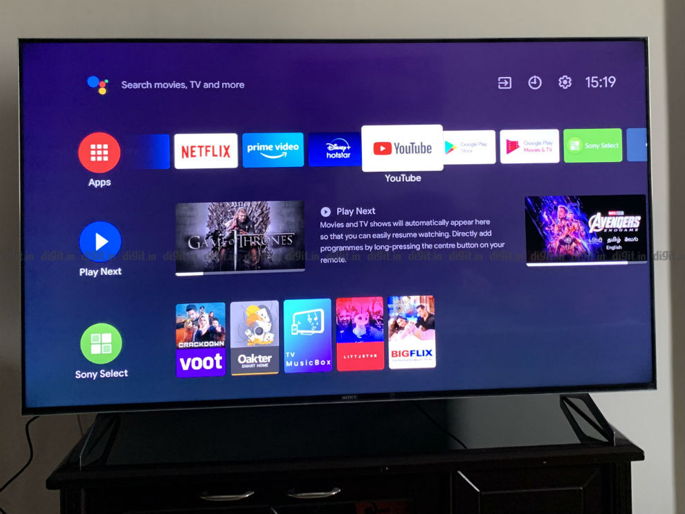 El Sony X90H se ejecuta en la interfaz de usuario de Android TV.