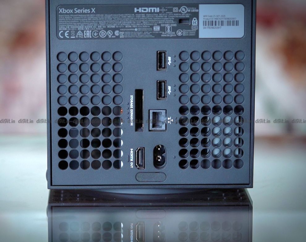 The connectivity options are neatly laid out at the back of the console. 