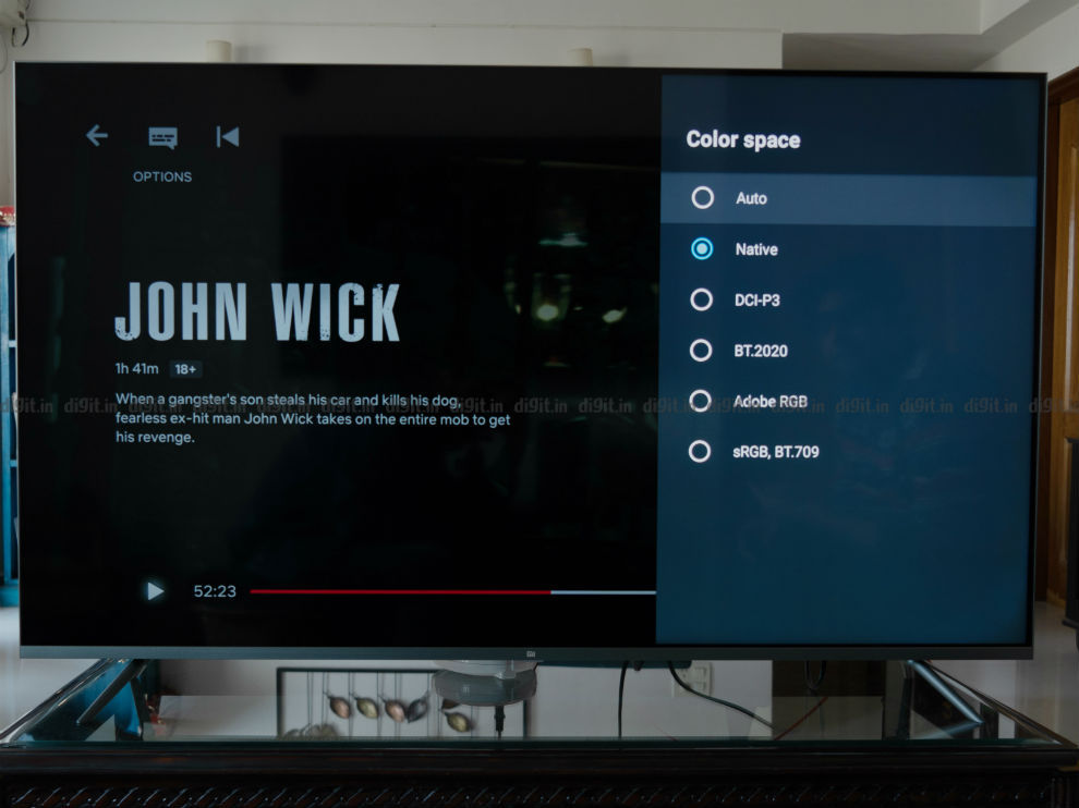 You can control the colour space on the Mi QLED TV 4K. 