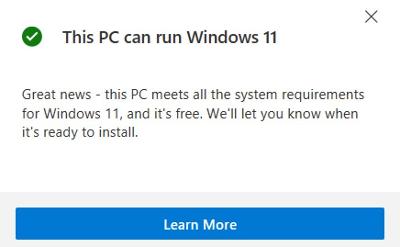 Comprobación de compatibilidad con Windows 11