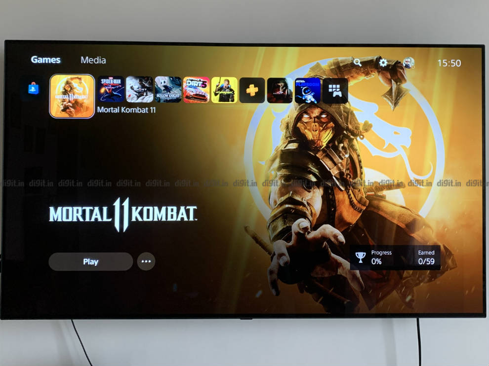 PS5 home screen UI