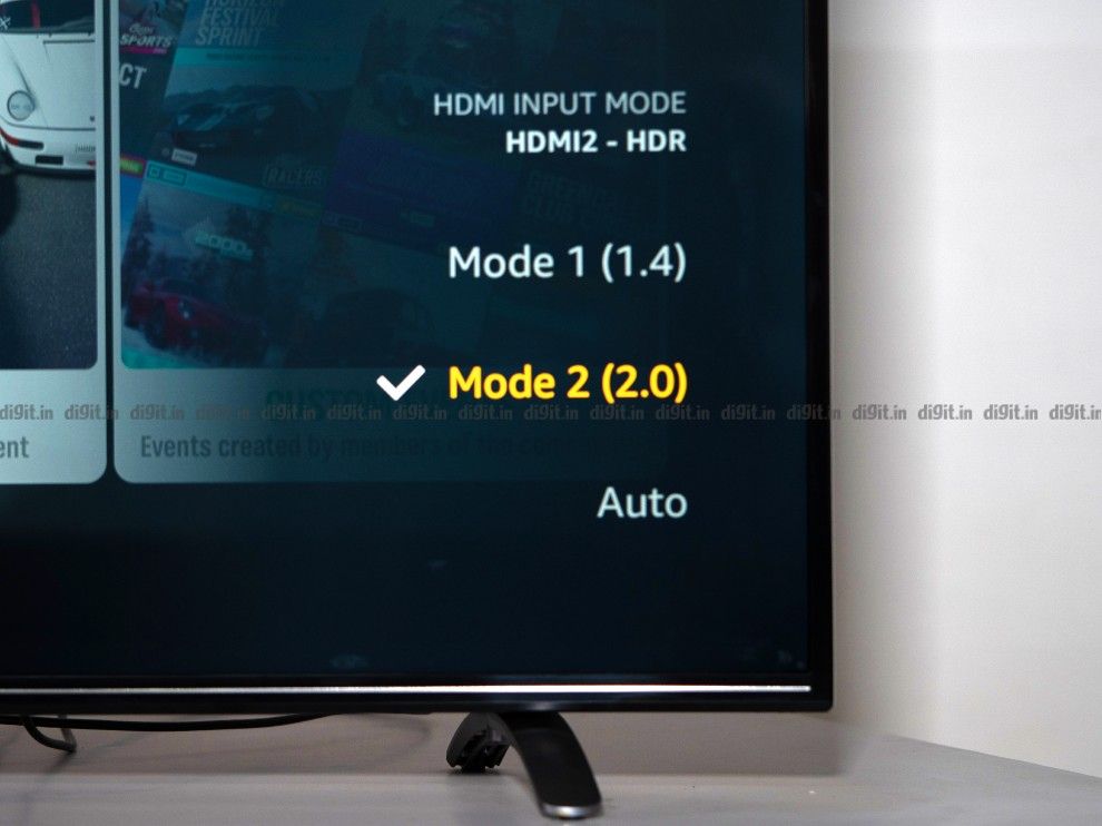 You can switch between HDMI 2.0 and 1.4 on the AmazonBasics 55-inch TV. 