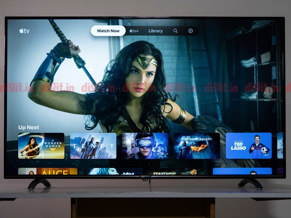 The Apple TV app runs smoothly on the AmazonBasics 55-inch TV.