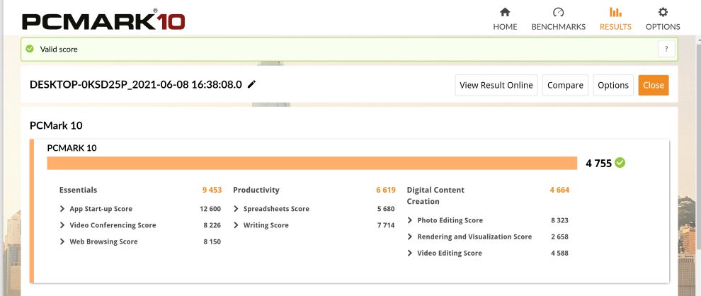 Dell XPS 13 9310 PCMark 10 Test