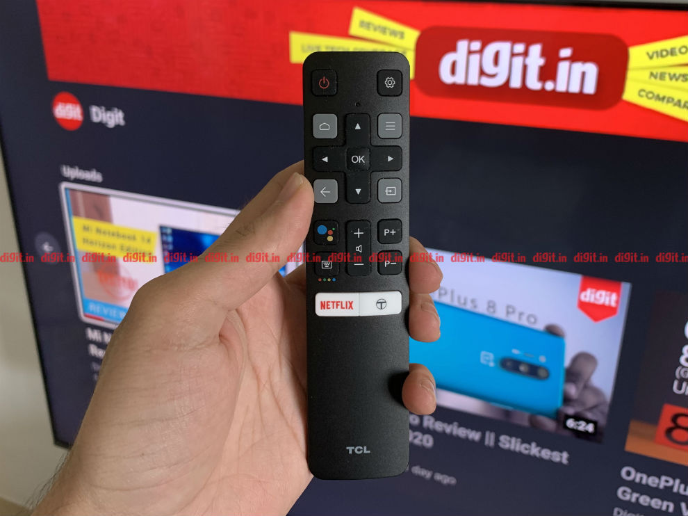 The TCL C715 has a compact easy to use remote control