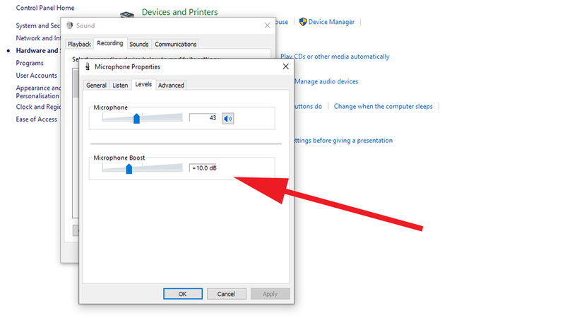 How to reduce background noise on a PC when using a microphone: Microphone Properties