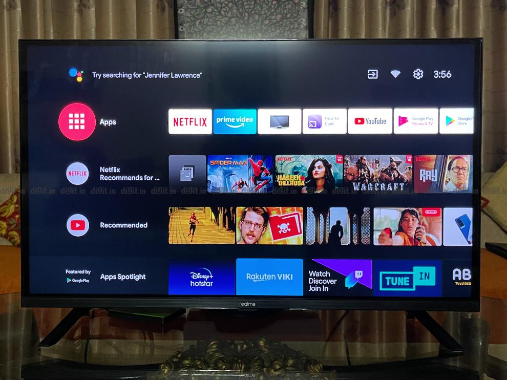 Realome FHD TV de 32 pulgadas se ejecuta en Android TV 9 listo para usar. 