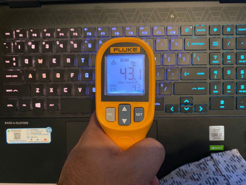 HP Omen 15 keyboard temperatures don't go too high