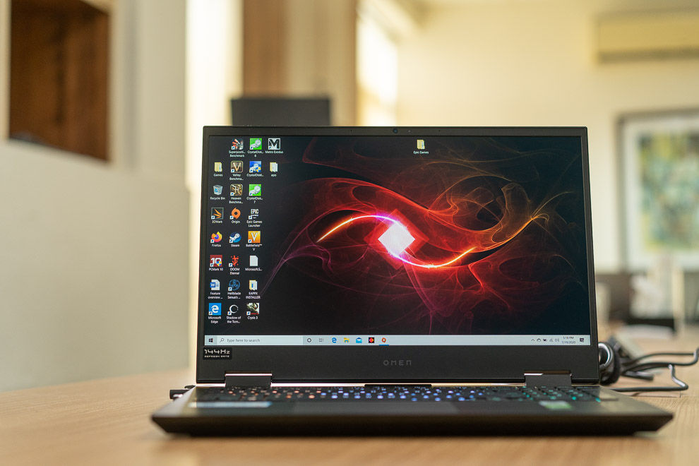 The HP Omen 15 2020 comes with an FHD IPS display and 144Hz refresh rate