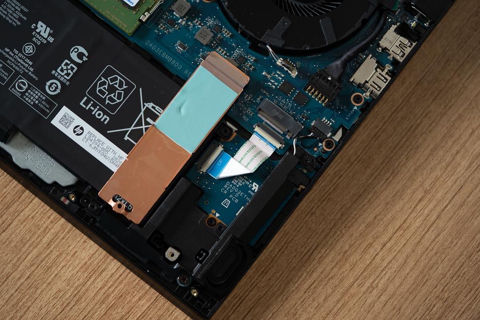 The HP Omen 15 offers an additional, empty NVMe slot for adding more high speed storage