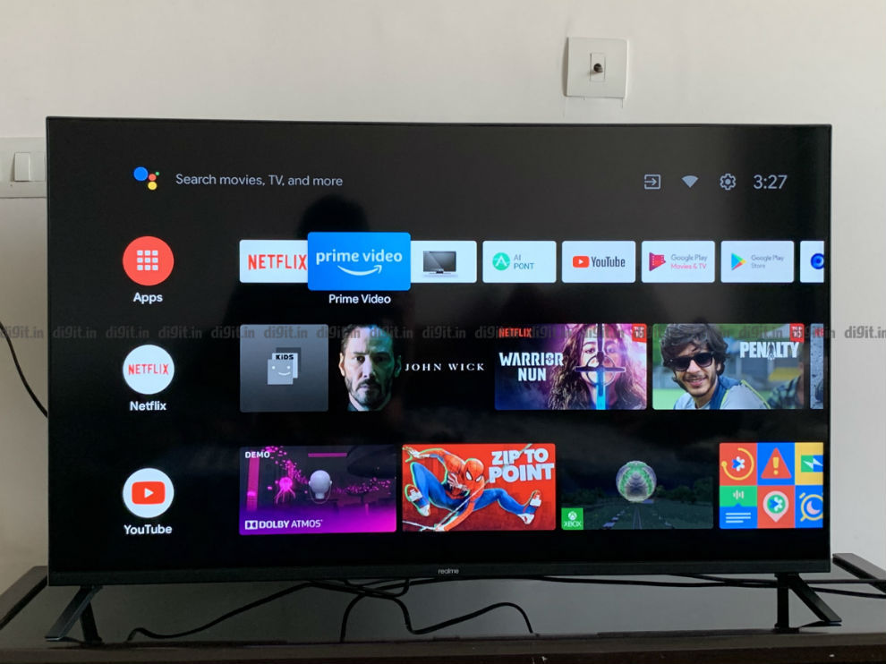 Realme TV se ejecuta en la interfaz de usuario de Android TV.