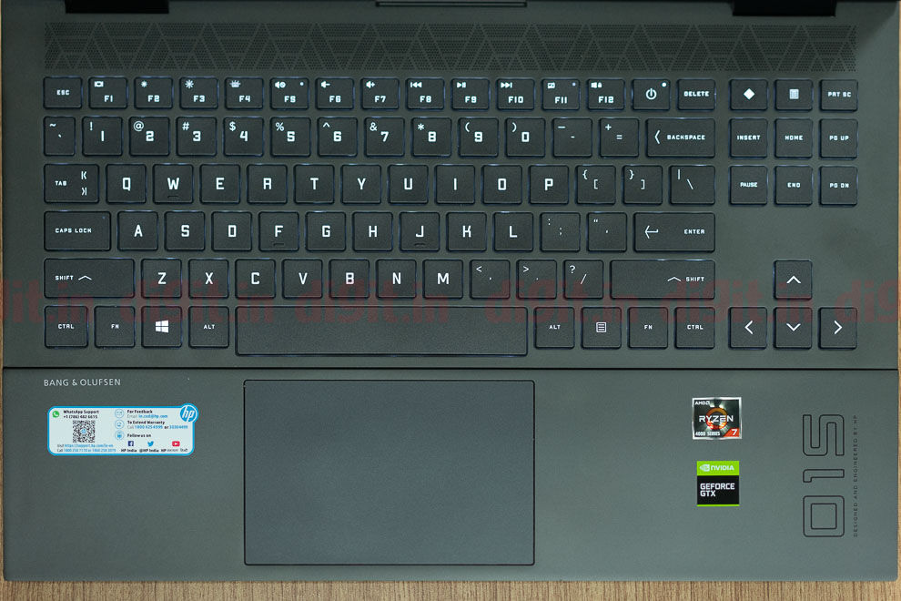 El HP Omen 15 Ryzen Edition tiene un diseño de teclado bastante único que realmente funciona bien
