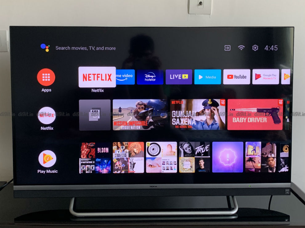 El televisor Nokia de 43 pulgadas se ejecuta en la interfaz de usuario de Android TV.