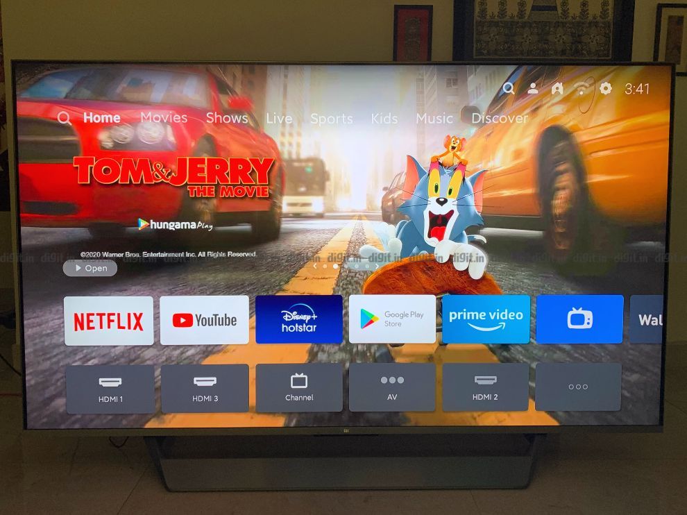 PatchWall UI on the Mi QLED TV puts content before the streaming service. 