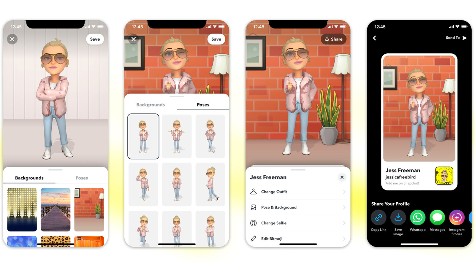 Snapchat 3D Bitmoji plantea flujo de trabajo