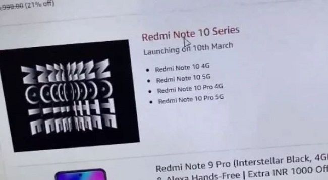 Lanzamiento de la serie Redmi Note 10 en India. 
