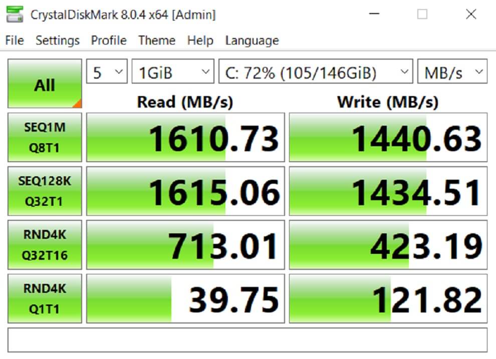 RedmiBook 15 Pro CrystalDiskMark