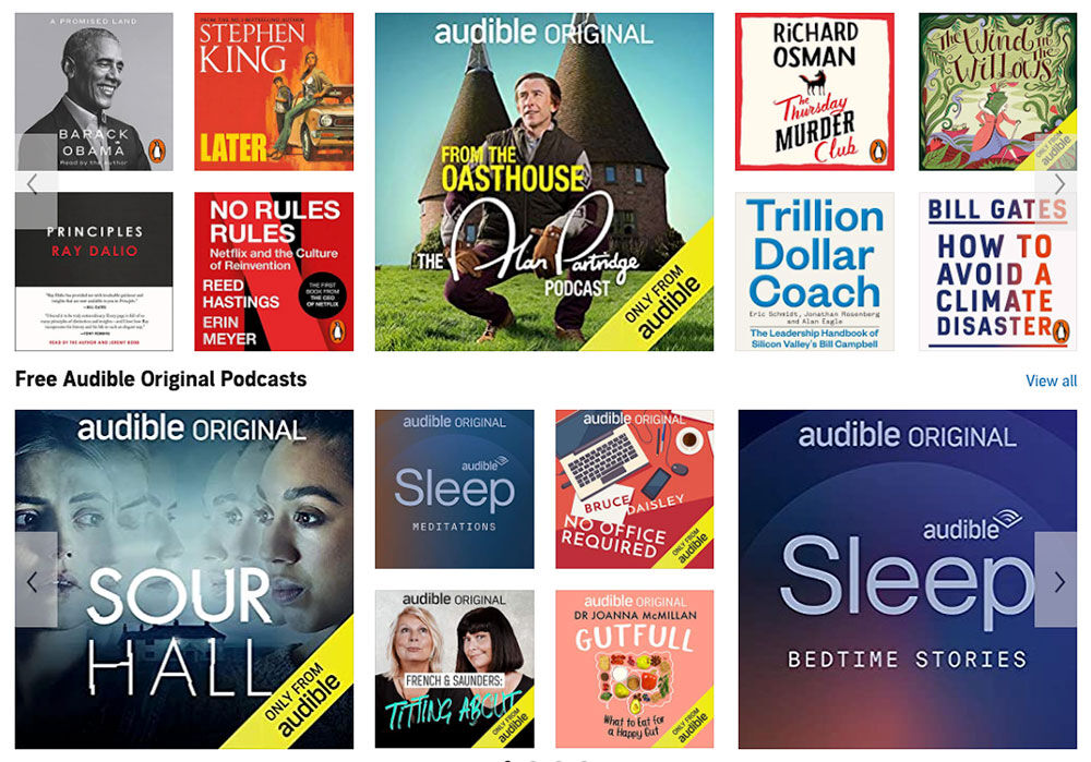 Libros y podcasts audibles