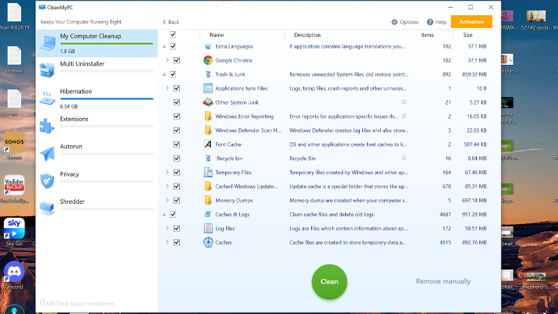 CleanMyPC eliminar archivos