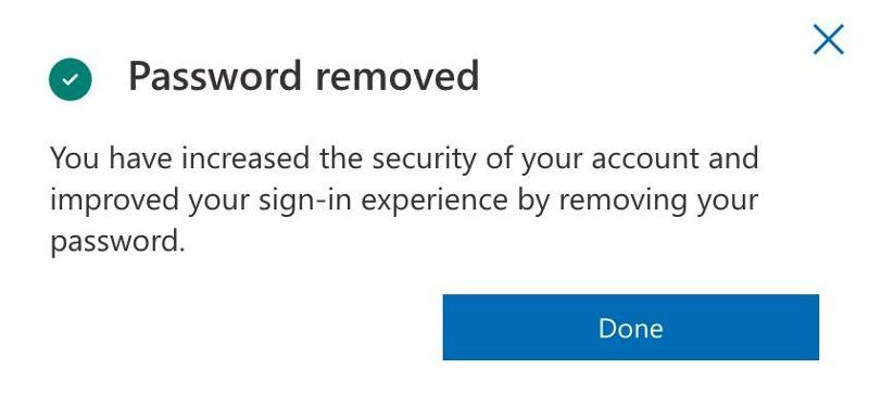 Quitar la contraseña de la cuenta de Microsoft