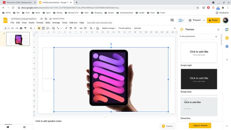 Cómo guardar una imagen en un Chromebook: imagen pegada en el documento