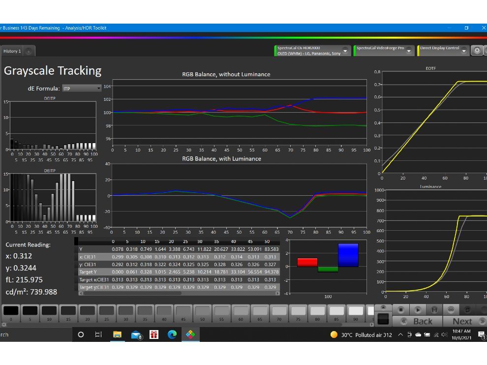 Grayscale tracking LG C1. 