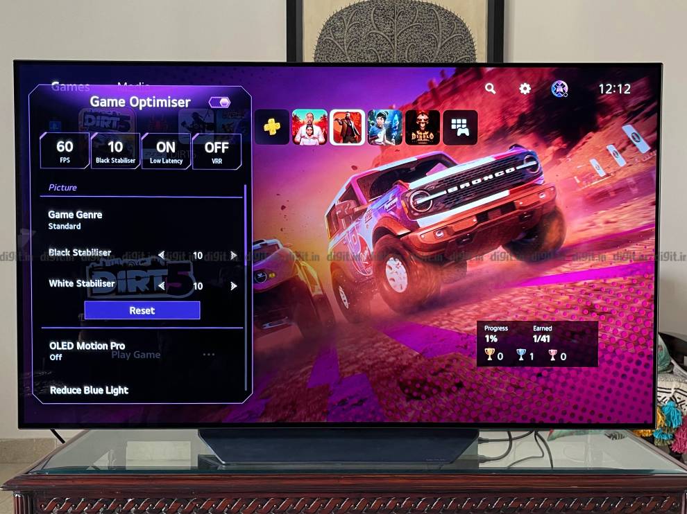 gaming settings on the LG C1. 