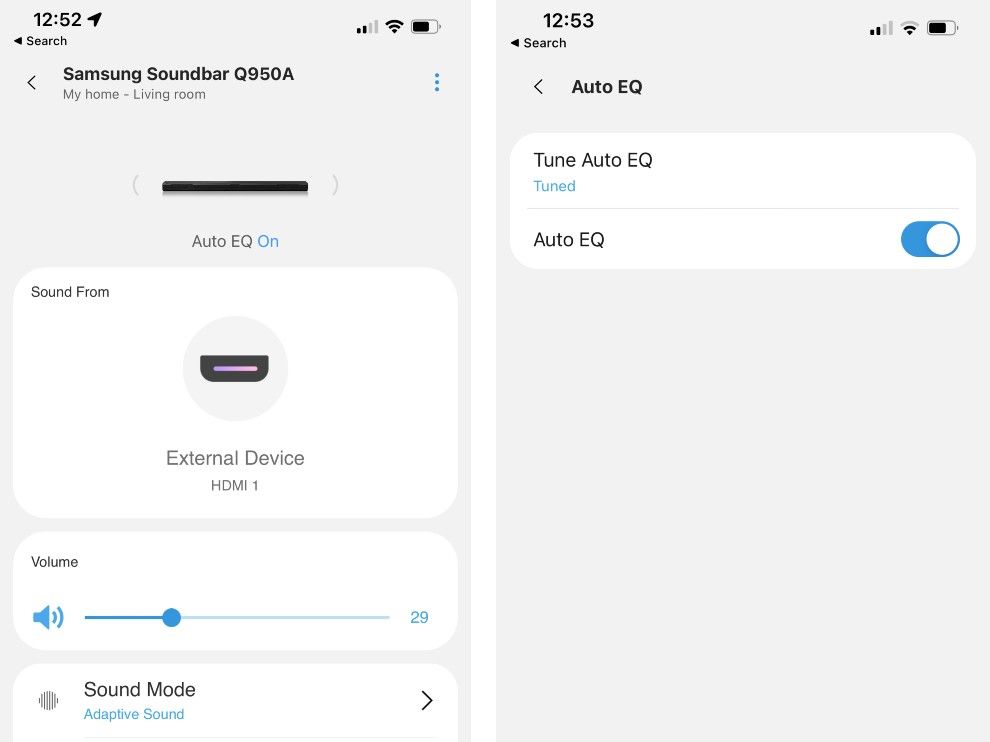 La aplicación Samsung SmartThings se puede utilizar para controlar la barra de sonido. 