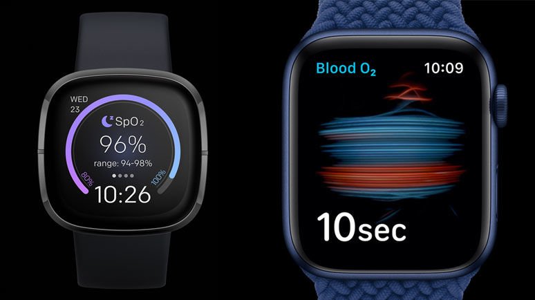 Fitbit vs Apple Watch SP02 blood oxygen