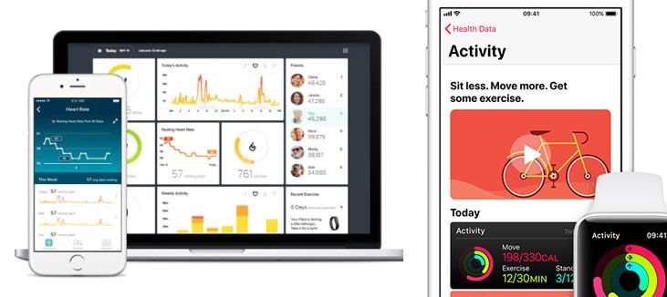 Apple Activity vs Fitbit app