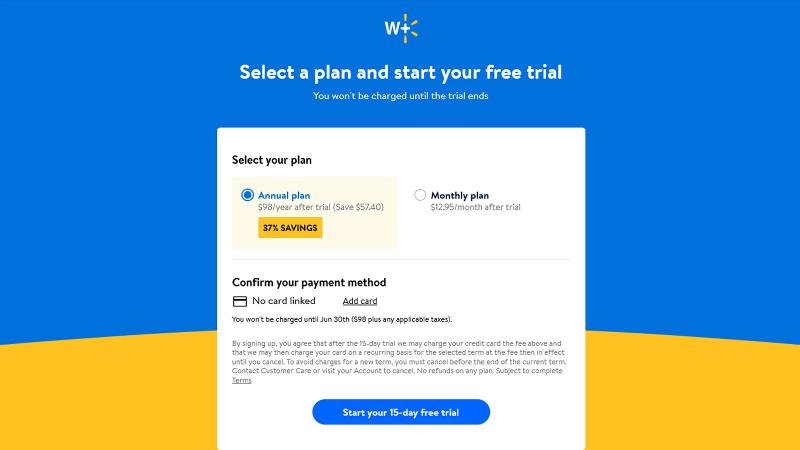 Regístrese para la prueba gratuita de Walmart Plus