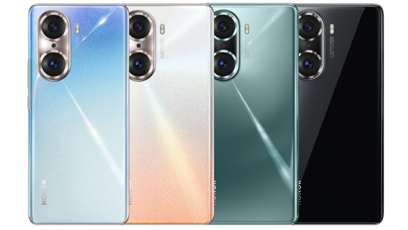 Imagen de prensa de las combinaciones de colores del Honor 60 Pro