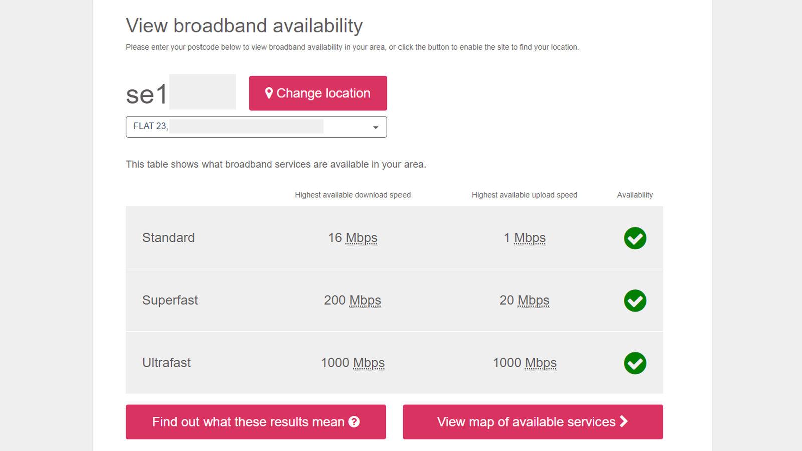 Comprobación de velocidad de banda ancha de Ofcom