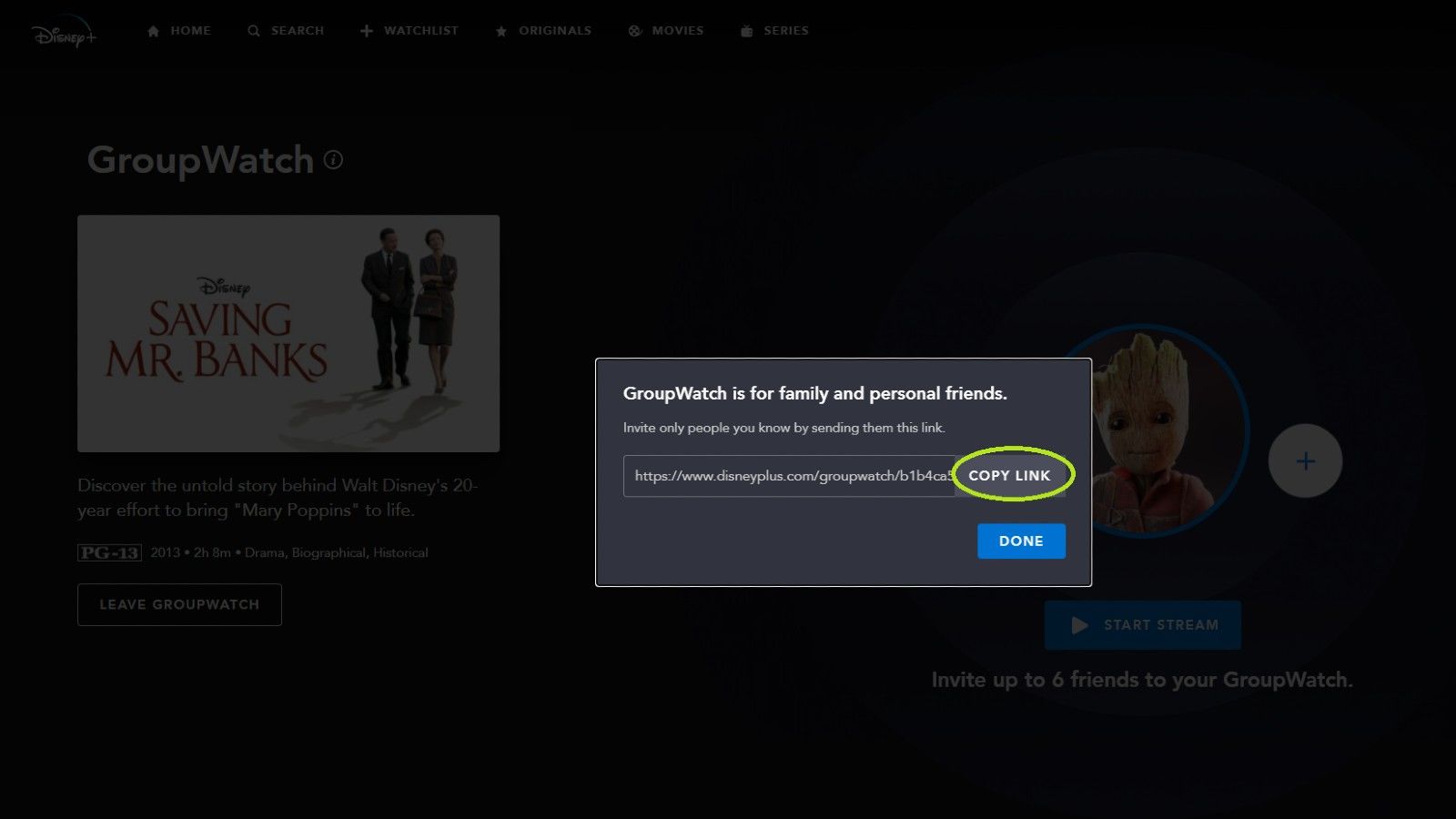 Disney + GroupWatch
