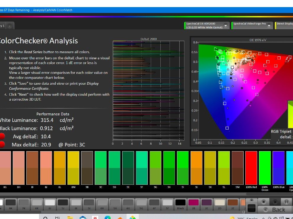 Preajuste estándar de análisis de Acer TV colorchecker.