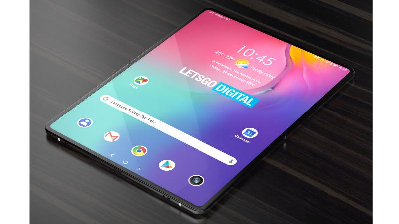 Samsung Galaxy Z Fold Tab: renderizado de un solo pliegue