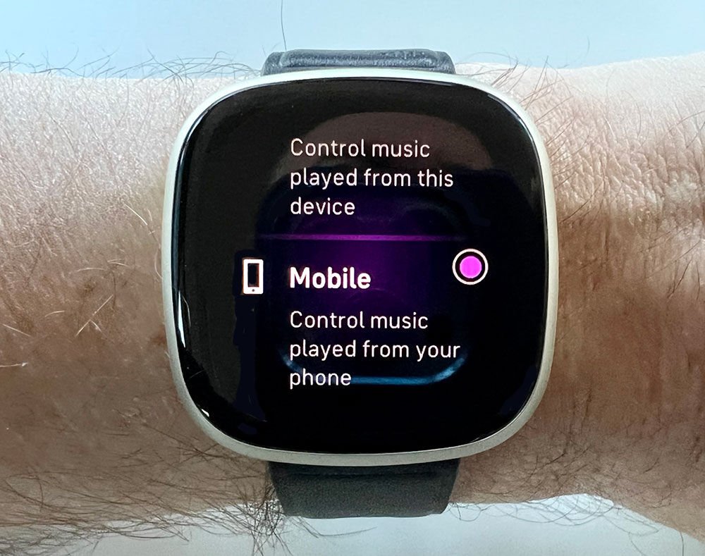 Controles de música de Fitbit