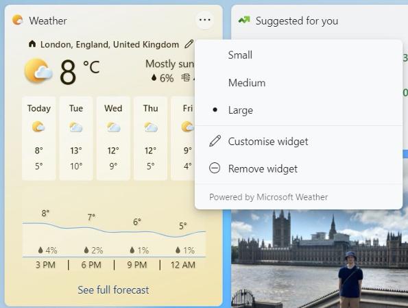 Widgets personalizados de Windows 11