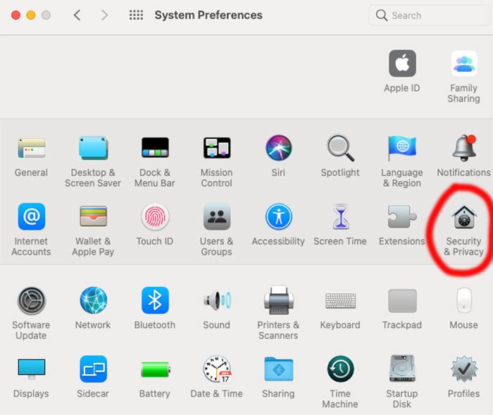 Preferencias del sistema Mac Seguridad y privacidad