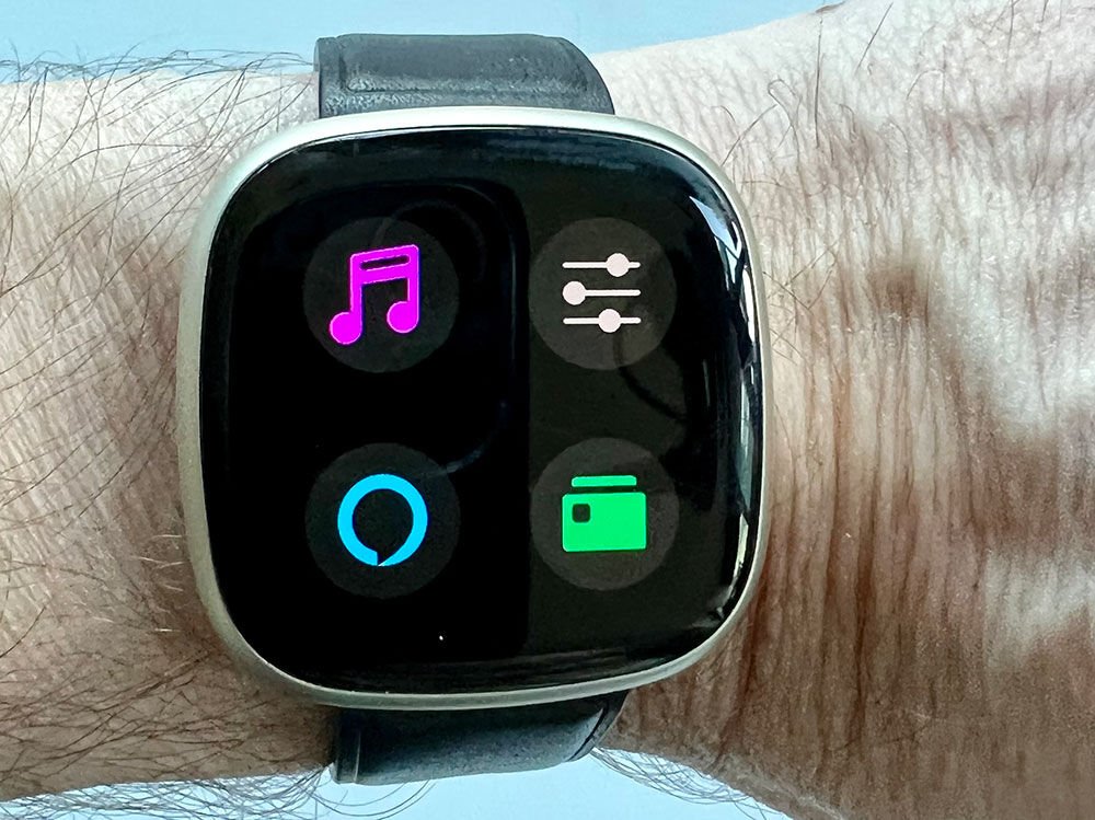 Pantalla de configuración de música de Fitbit