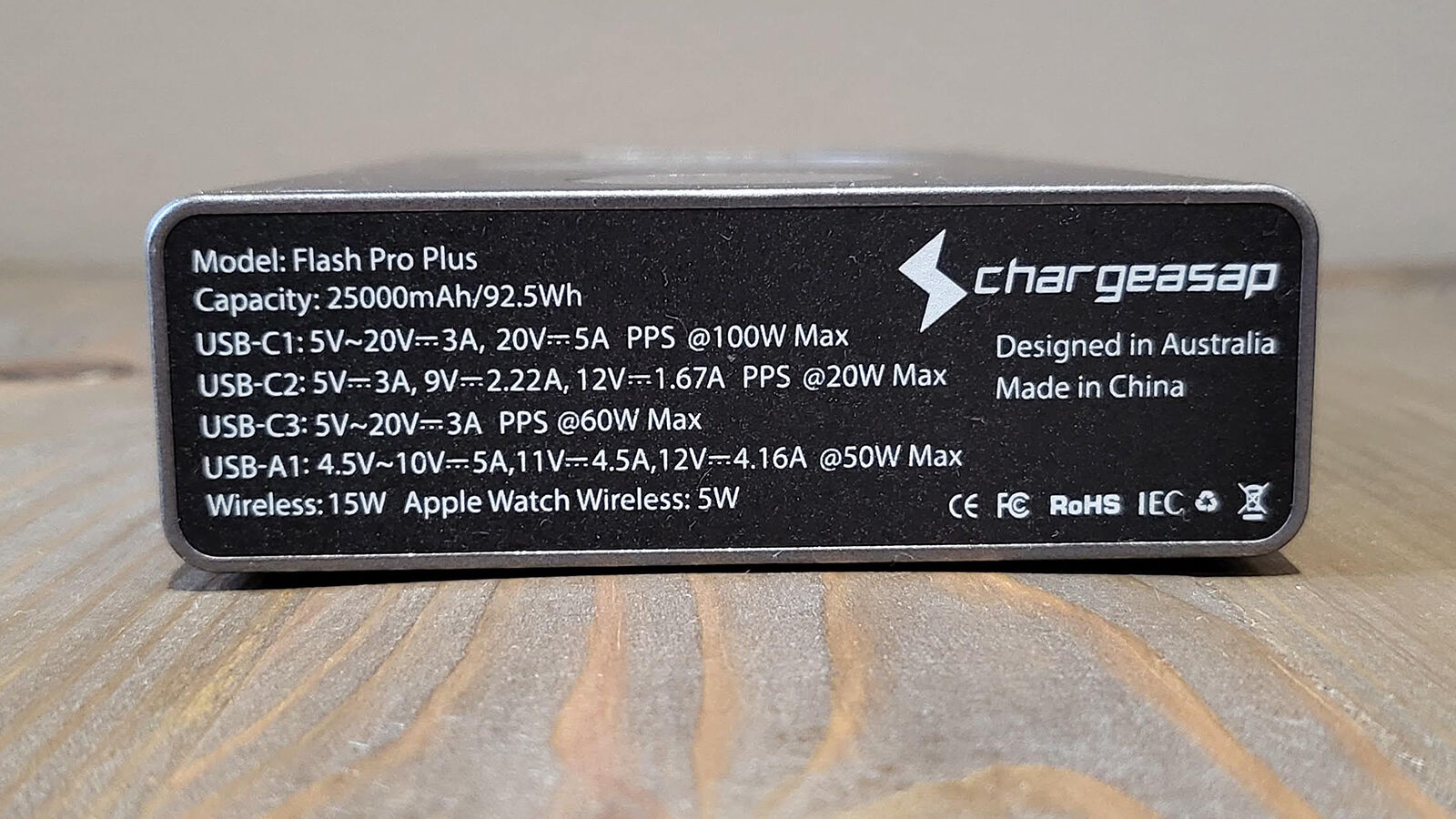 Especificaciones de Chargeasap Flash Pro Plus