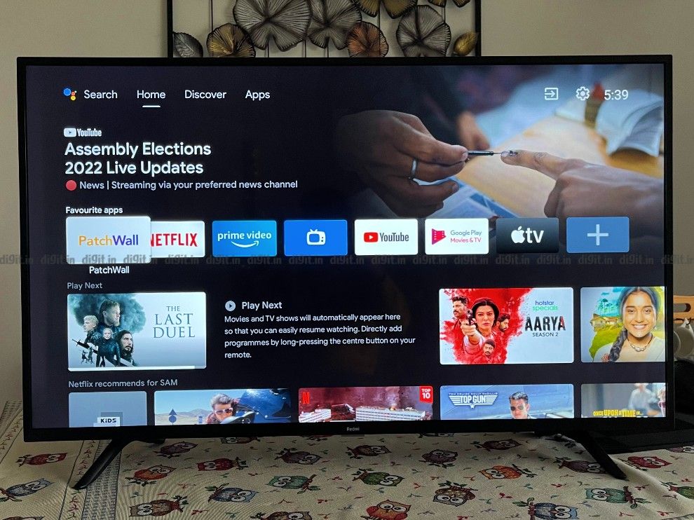 Redmi Smart TV X43 Interfaz de usuario de Android TV. 