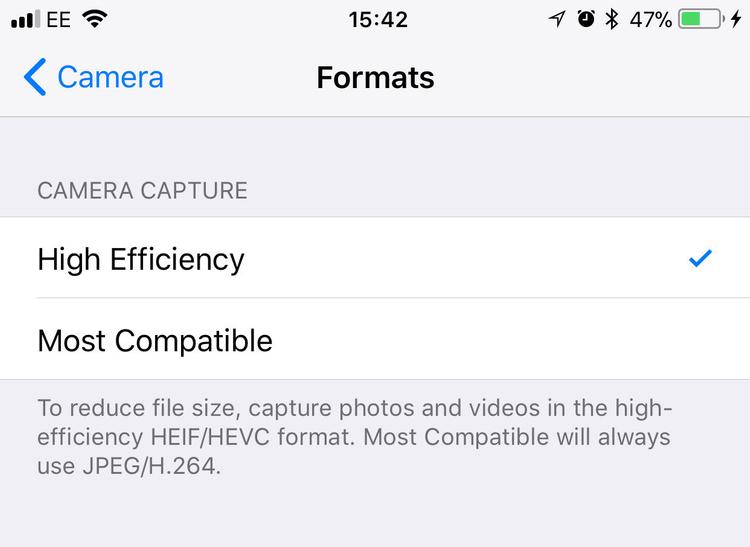Cómo evitar que el iPhone guarde fotos en formato HEIC