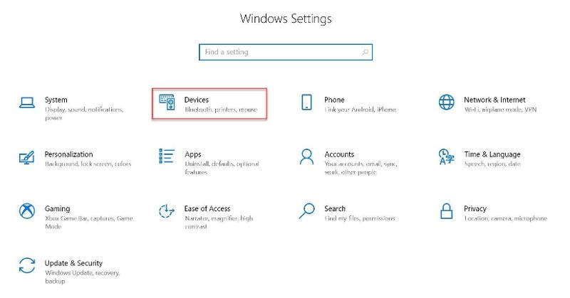 Ratón para zurdos de Windows 10